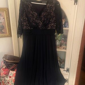 Jessica Howard Navy blue A-line V-neck Dress 12